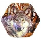 Magnet "Wolf", sechseckig, 6 x 6 cm