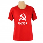 T-Shirt mit Schriftzug in englisch: "UdSSR"/ mit Hammer und Sichel/ rot