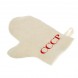 Handschuh für Sauna aus Filz mit Stickerei "UDSSR", weiß