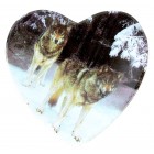 Магнит "Волки", в форме сердца, 6 x 6 см