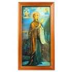 Икона "Боголюбская Божья Матерь", деревянная рамка, 13,2 x 24,3 см, IK-0052