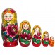 Матрешка "Майдановская" 5-ти кукольная желто-красная, семья