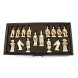 Шахматный набор ручной работы, деревянный ящик 43,5x43,5x8,5 см с 32 китайскими фигурами, желтый
